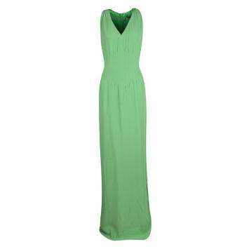 Pre Owned Boss By Hugo Boss Green Sleeveless V-Neck Dallisia Maxi Dress L