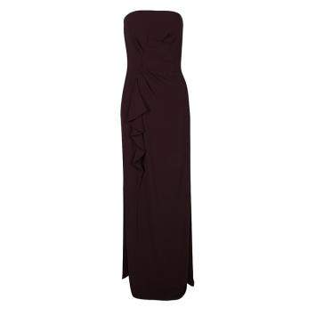 Pre Owned Boss By Hugo Boss Burgundy Draped Strapless Dilusia Maxi Dress M