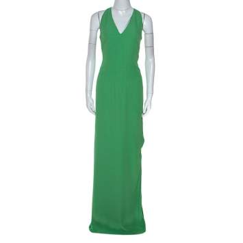 Pre Owned Boss By Hugo Boss Green Sleeveless V-Neck Dallisia Maxi Dress S