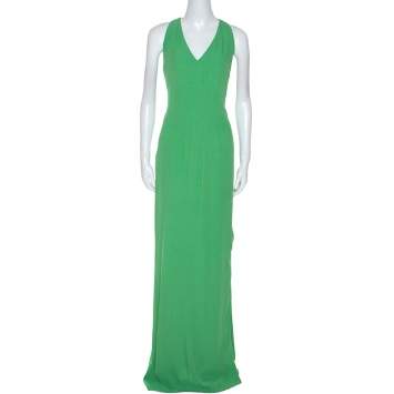 Pre Owned Boss By Hugo Boss Green Sleeveless V-Neck Dallisia Maxi Dress M