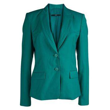 Pre Owned Boss By Hugo Boss Turquoise Wool Jaelle Blazer S