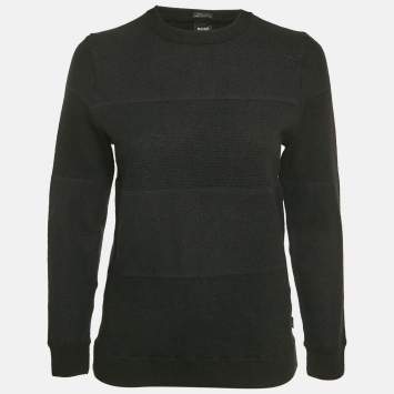 Pre Owned Boss by Hugo Boss Grey Wool Blend Regular Fit Sweatshirt XL