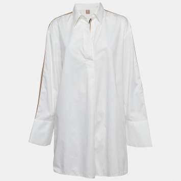 Pre Owned Boss By Hugo Boss White Cotton Bicona Blouse L