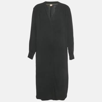 Pre Owned فستان بوس باي هوغو بوس كريب أسود قصير كبير