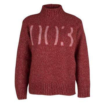 Pre Owned Boss Orange By Hugo Boss Red Chunky Knit Rib Trim Sweater XL