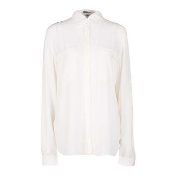 Pre Owned Boss By Hugo Boss Cream Silk Long Sleeve Rictoria Blouse L