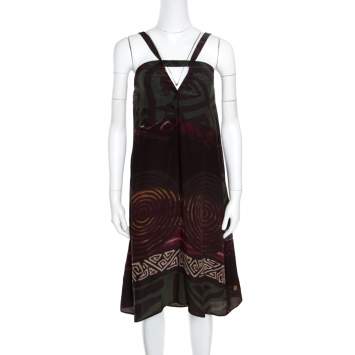 Pre Owned Boss Orange by Hugo Boss Multicolor Printed Silk Sleeveless Andi Dress S