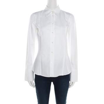 مملوكة مسبقًا Boss By Hugo Boss White Long Sleeve Shirt S