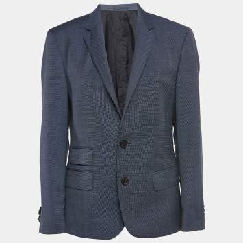 Pre Owned Boss By Hugo Boss Blue Wool Single Breasted Blazer M