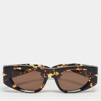 Pre Owned Bottega Veneta Tortoise Brown BV1144S Unapologetic Cat Eye Sunglasses