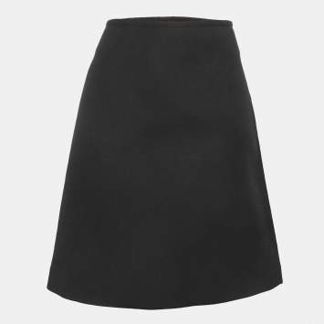 Bottega Veneta Black Dry Wool Pencil Skirt S