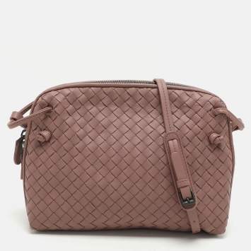 Pre Owned Bottega Veneta Beige Intrecciato Leather Nodini Shoulder Bag