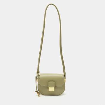 Bottega Veneta Travertine Leather Mini Desiree Crossbody Bag