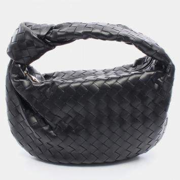 Pre Owned Bottega Veneta Teen Jodie Black Leather Handbag