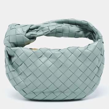 Pre Owned Bottega Veneta New Sauge Intrecciato Leather Mini Jodie Hobo