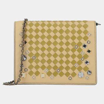Pre Owned Bottega Veneta Yellow/Green Leather Crossbody Bag