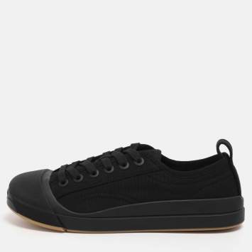 Pre Owned حذاء رياضي بوتيغا فينيتا فولكانن جلد وكانفاس أسود بعنق منخفض مقاس 38.5