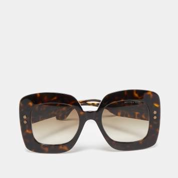 Pre Owned Bottega Veneta Tortoise Brown Gradient BV0237S Oversized Sunglasses