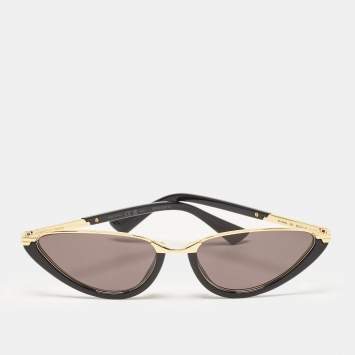 Pre Owned Bottega Veneta Black/Gold BV1346S Classic Cat Eye Sunglasses