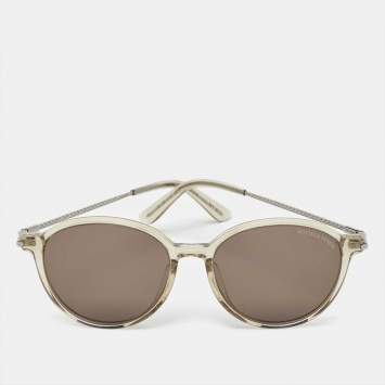 Pre Owned Bottega Veneta Grey BV0260Sk Round Sunglasses
