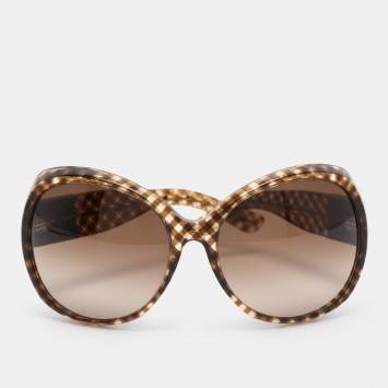 Pre Owned Bottega Veneta Brown Gradient Acetate BV 65/S SLJ Oversized Sunglasses