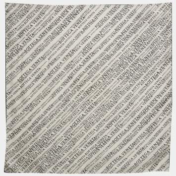 Pre Owned Bottega Veneta White All Over Logo Print Silk Scarf