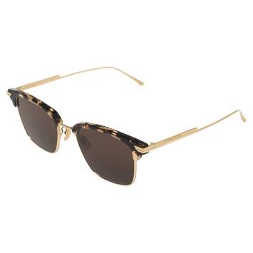 Pre Owned Bottega Veneta Havana/ Brown BV1007SK Clubmaster Sunglasses