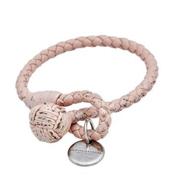 Pre Owned Bottega Veneta Intrecciato Leather Knot Bracelet