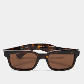 Pre Owned Bottega Veneta Brown BV1146S Rectangular Sunglasses