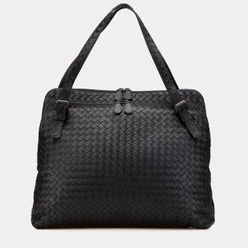 Bottega Veneta Black Nappa Intrecciato Business Bag