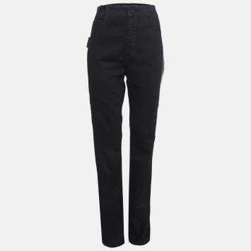 Pre Owned Bottega Veneta Black Side Stripe Denim Jeans M Waist 32"