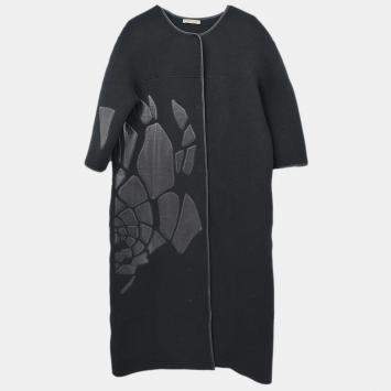 Pre Owned Bottega Veneta Black Collarless Coat S