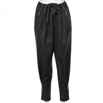 Pre Owned Bottega Veneta Black Cotton Zip Detail Trousers L