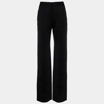 Pre Owned Bottega Veneta Black Rib Knit Flared Pants XS/ Waist: 24"