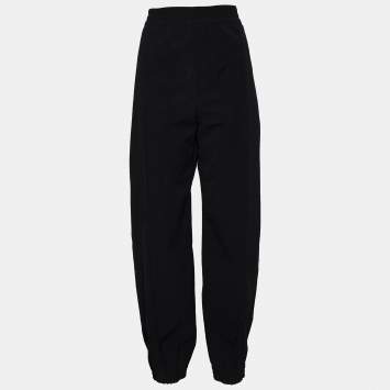 Pre Owned Bottega Veneta Black Stretch Nylon Elasticized Waist Trousers L