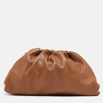 Pre Owned Bottega Veneta Brown Leather Classic Pouch