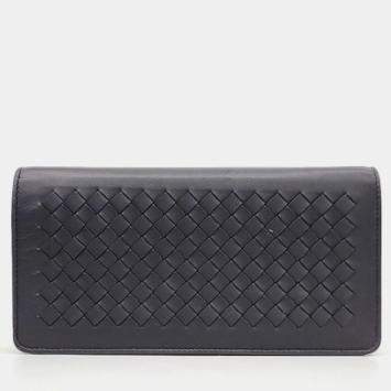 Pre Owned Bottega Veneta Black Leather Mesh Crossbody Bag