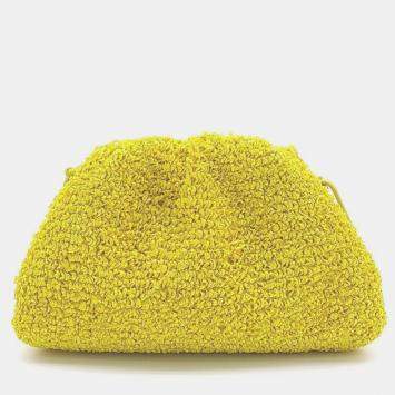 Pre Owned Bottega Veneta Mirabelle Boucle Curly Raffia The Mini Pouch 