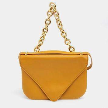 Pre Owned Bottega Veneta Orange Leather Mount Shoulder Bag