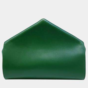 Pre Owned Bottega Veneta Green Leather Tip Shoulder Bag