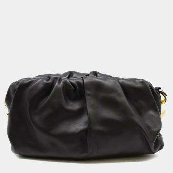 Pre Owned Bottega Veneta Black Leather Teen Pouch Clutch