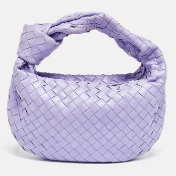 Pre Owned Bottega Veneta Lilac Intrecciato Leather Teen Jodie Hobo
