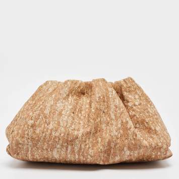 Pre Owned Bottega Veneta Beige Leather The Cork Pouch Clutch