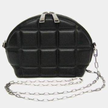 Pre Owned Bottega Veneta Black Padded Nappa Mini Half Moon Top Handle Bag 