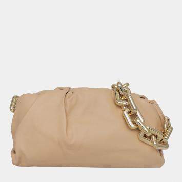 Pre Owned Bottega Veneta Light Brown Leather The Chain Pouch Shoulder Bag