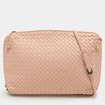 Pre Owned Bottega Veneta Beige Intrecciato Leather Nodini Shoulder Bag