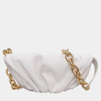 Pre Owned Bottega Veneta White Leather The Mini Pouch Belt Bag 