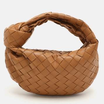 Pre Owned Bottega Veneta Beige Intrecciato Leather Mini BV Jodie Bag