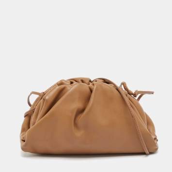 Pre Owned Bottega Veneta Brown Leather Mini The Pouch Bag