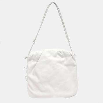 Pre Owned Bottega Veneta White Leather fringe shoulder bag